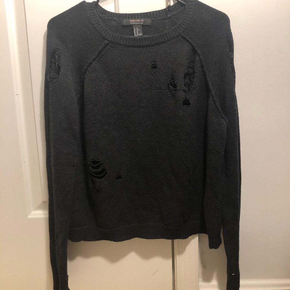 distressed sweater